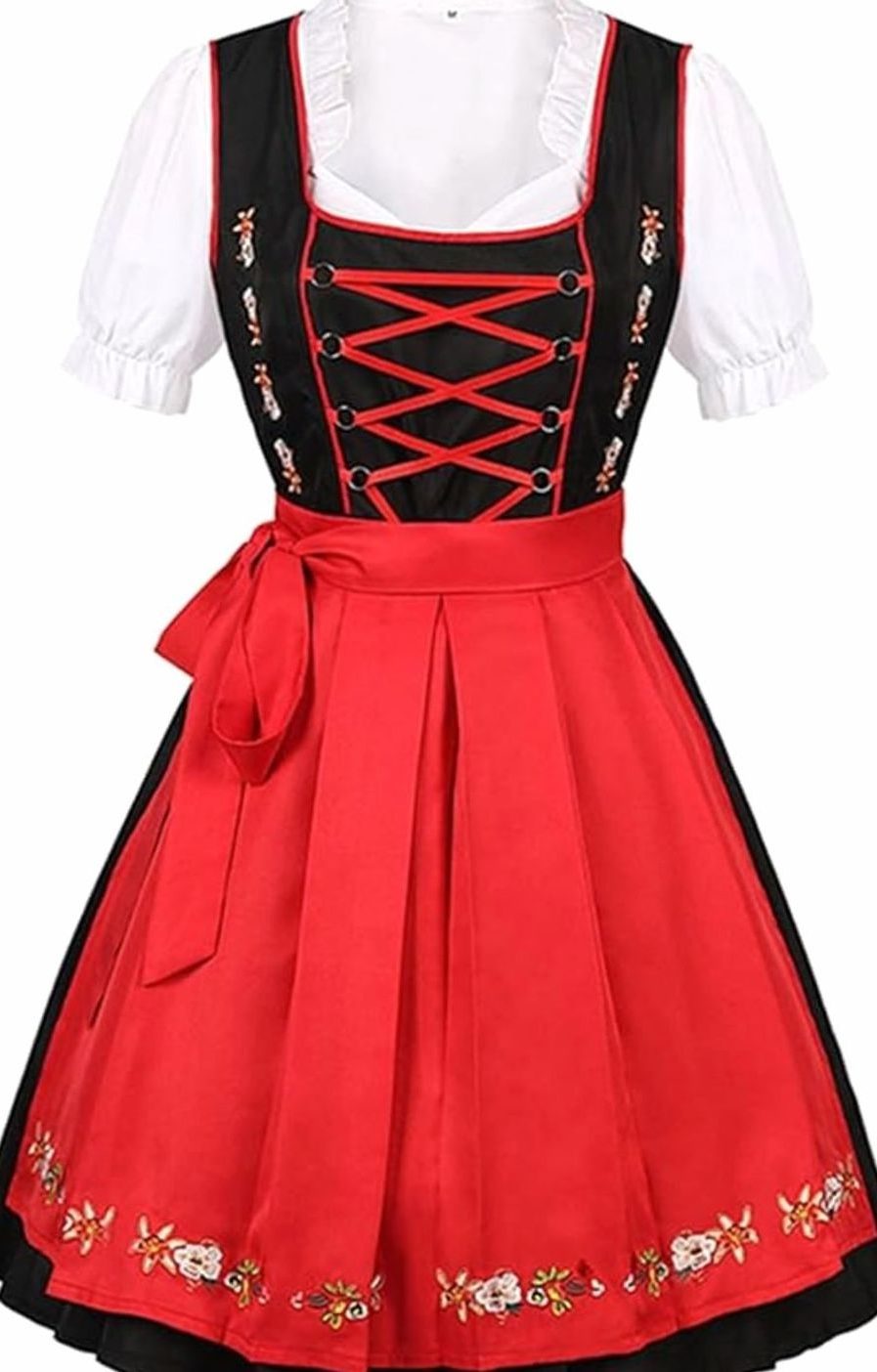 Dirndl Dress with V-Neck and Lacing for Women