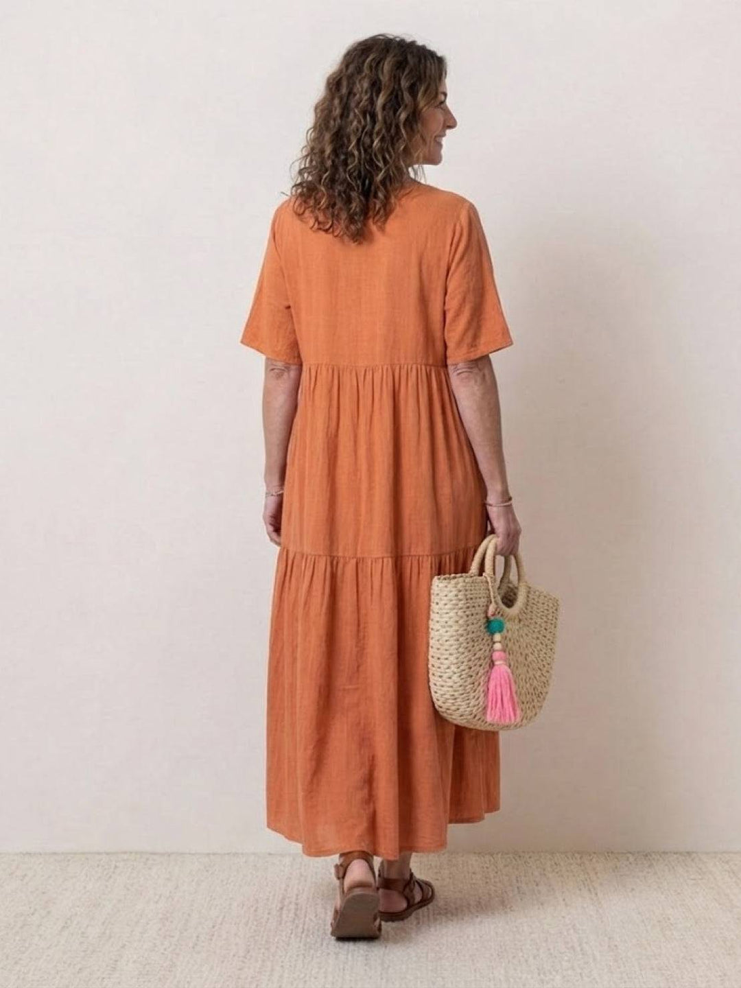 Clara | Women’s Boho V Neck Tiered Maxi Dress