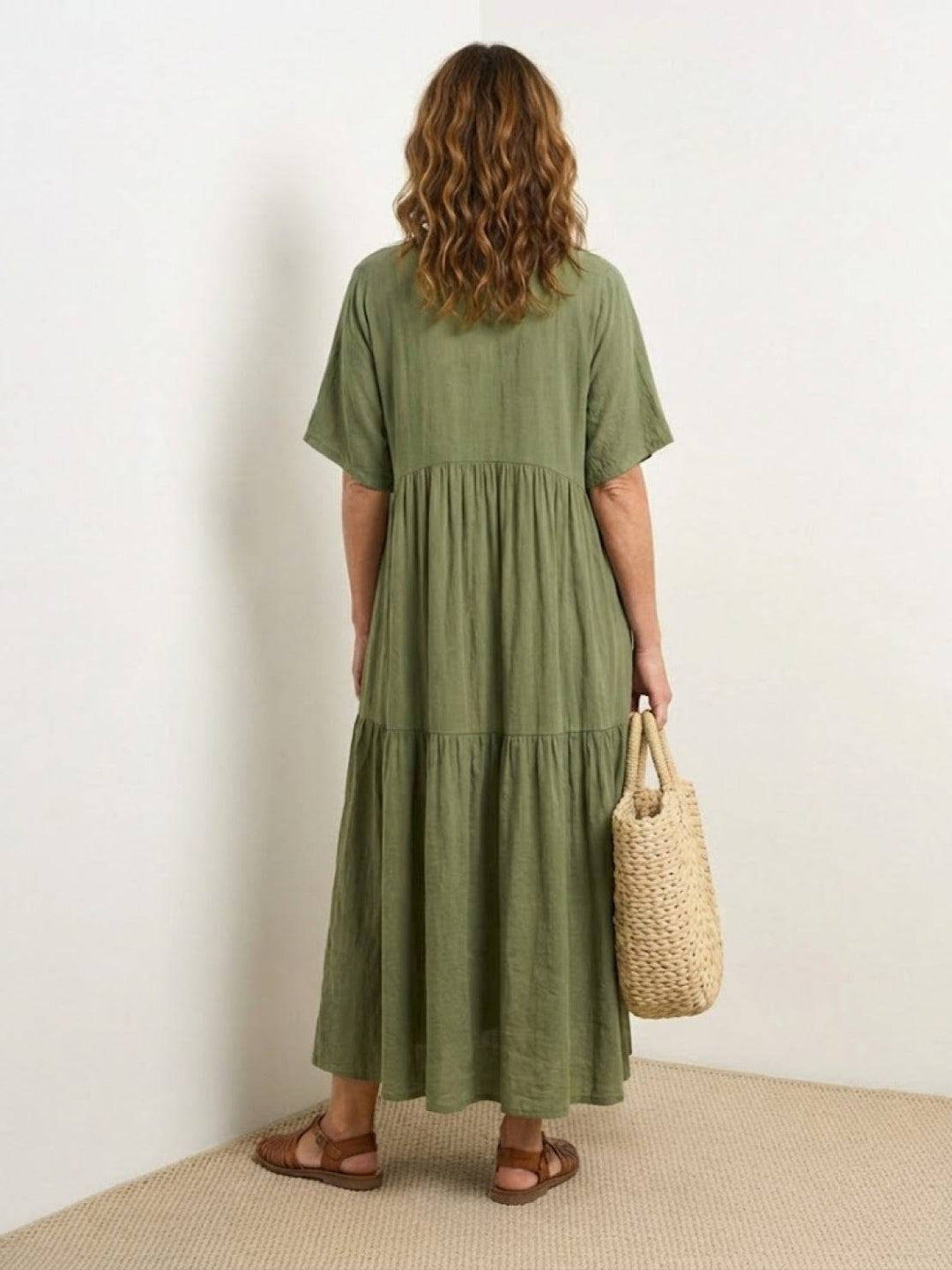 Clara | Women’s Boho V Neck Tiered Maxi Dress