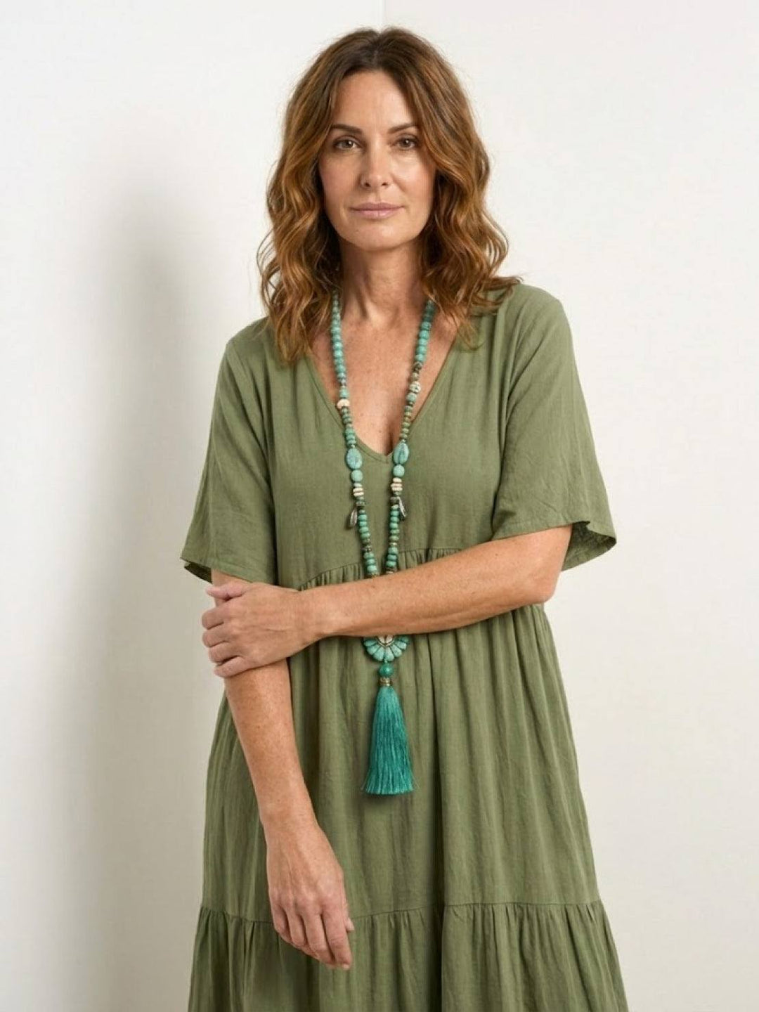 Clara | Women’s Boho V Neck Tiered Maxi Dress