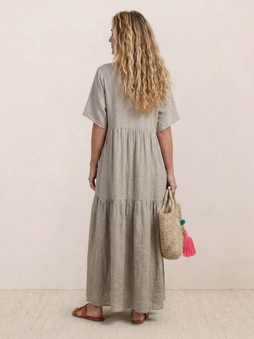 Clara | Women’s Boho V Neck Tiered Maxi Dress