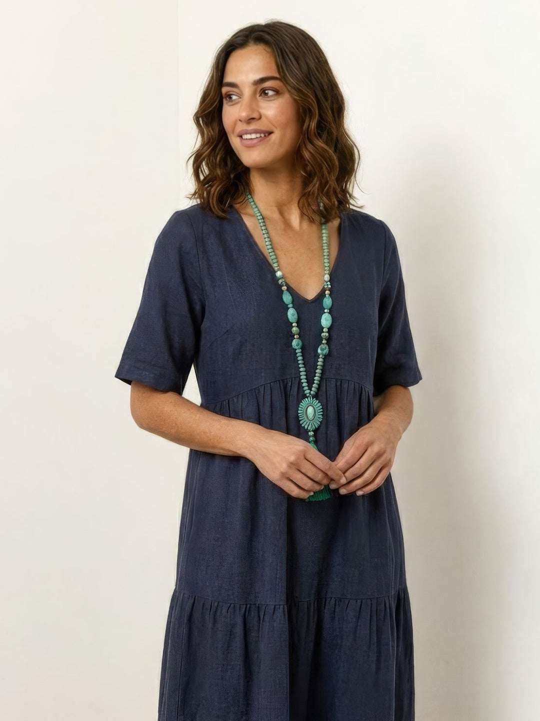 Clara | Women’s Boho V Neck Tiered Maxi Dress