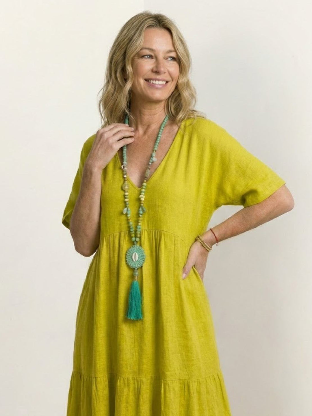Clara | Women’s Boho V Neck Tiered Maxi Dress