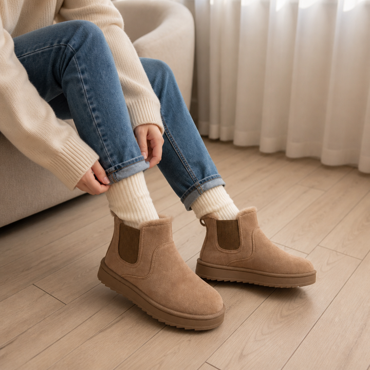 Cozywalk Fur-Lined Slip-On Winter Boots - Elena Harper