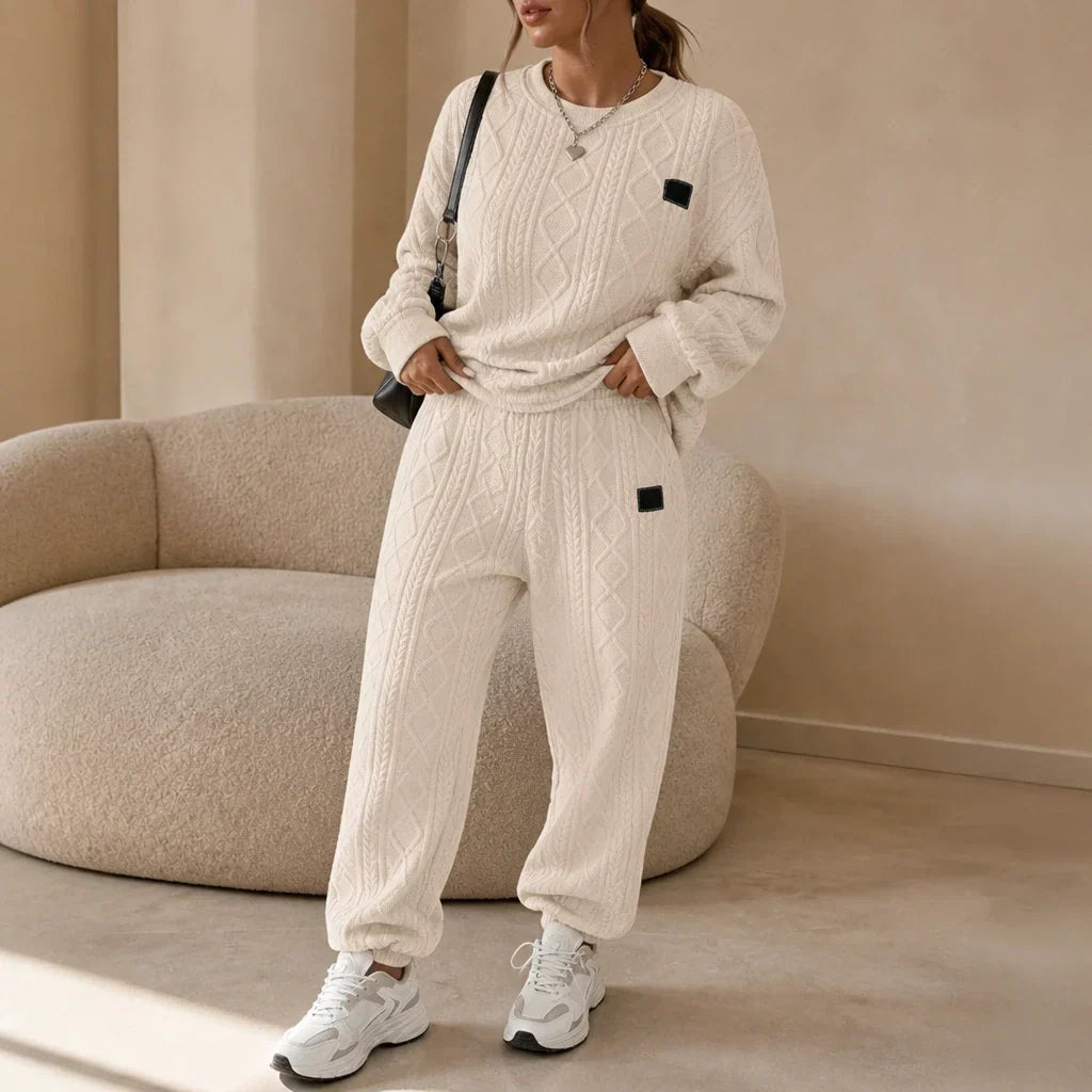 Cable & Co. Cable-Knit Sweater And Trouser Set - Elena Harper