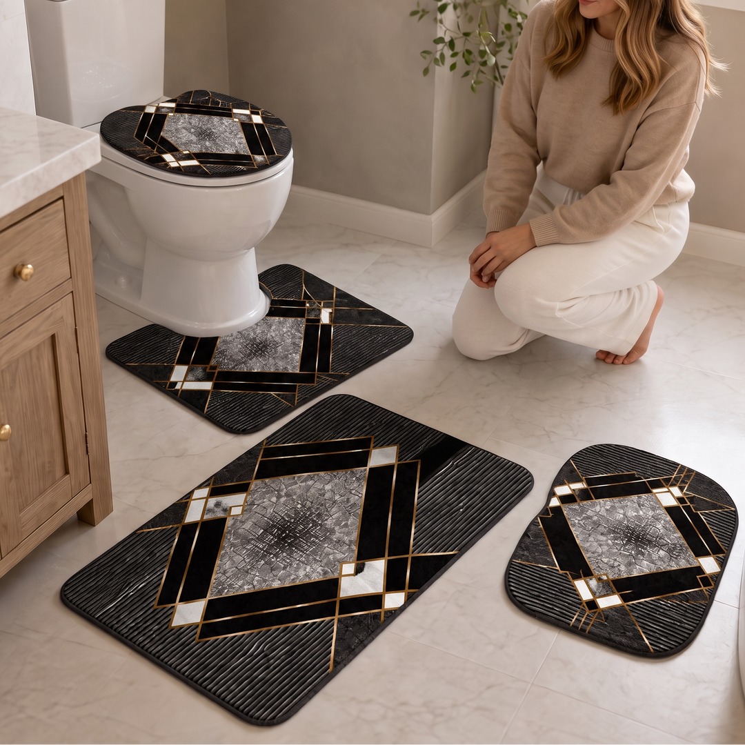 Cozyhaven Four-Piece Plush Bathroom Rug Set - Elena Harper