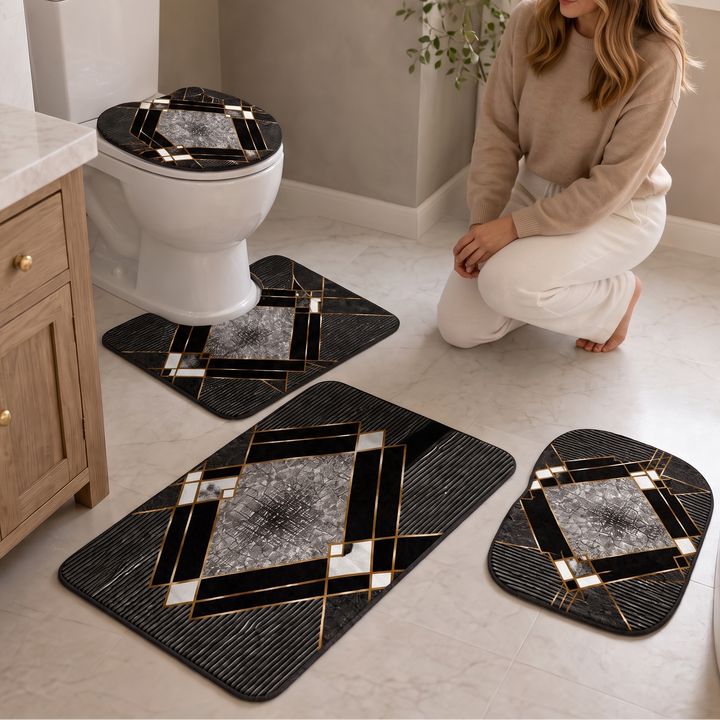 Cozyhaven Four-Piece Plush Bathroom Rug Set - Elena Harper