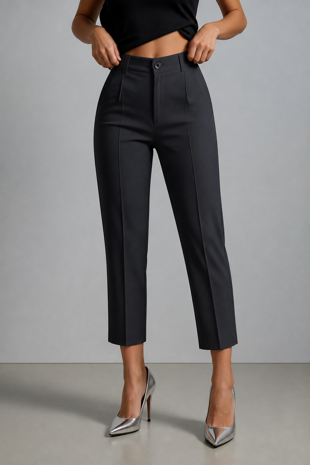 Deskshort High-Waisted Tailored Pants - Elena Harper