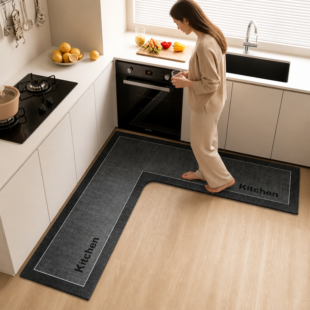 Drymatt L-Shaped Diatomite Quick-Dry Kitchen Mat - Elena Harper
