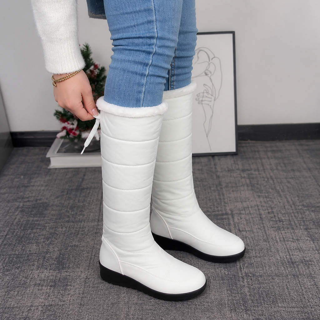 Calevra Drawstring Over-The-Knee Quilted Snow Boots - Elena Harper