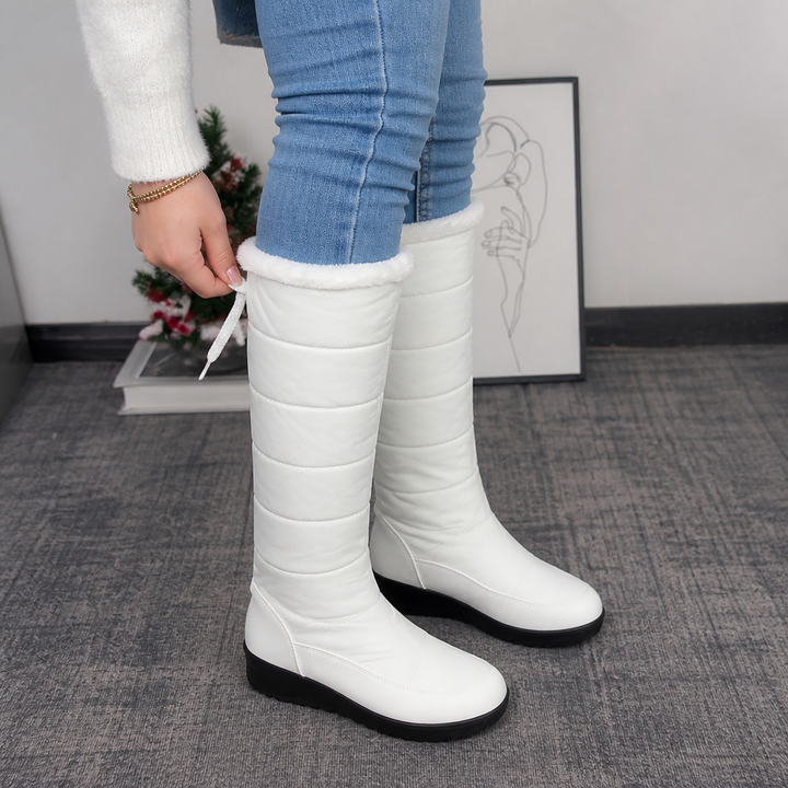 Calevra Drawstring Over-The-Knee Quilted Snow Boots - Elena Harper