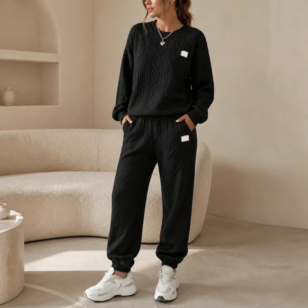 Cable & Co. Cable-Knit Sweater And Trouser Set - Elena Harper