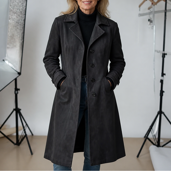 Draperie Suede Trench That Moves With You, Not Around You - Elena Harper