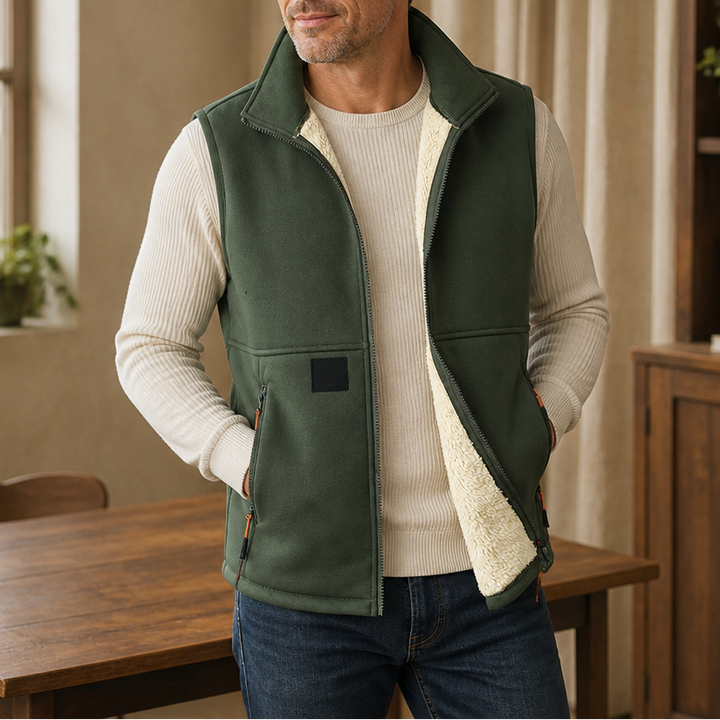 Cozycrest Plush-Lined Sleeveless Winter Vest - Elena Harper