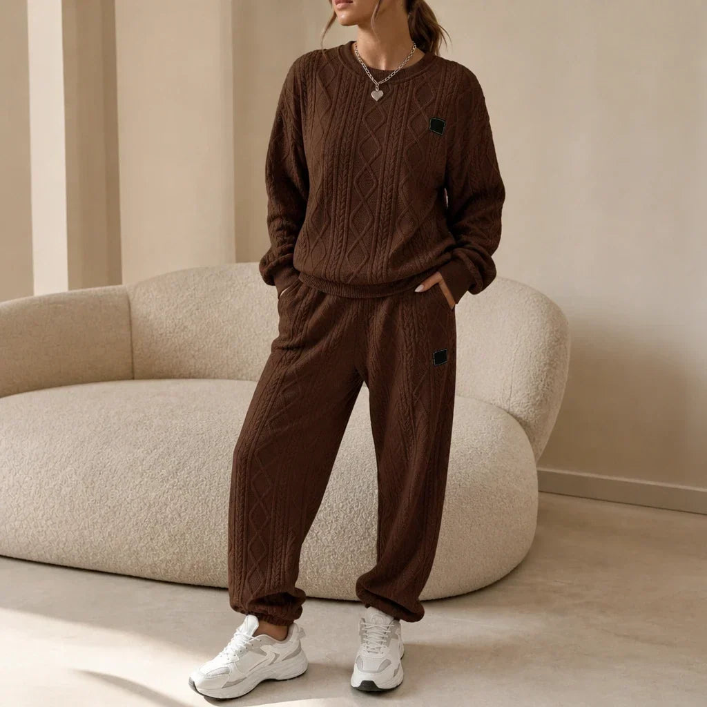 Cable & Co. Cable-Knit Sweater And Trouser Set - Elena Harper