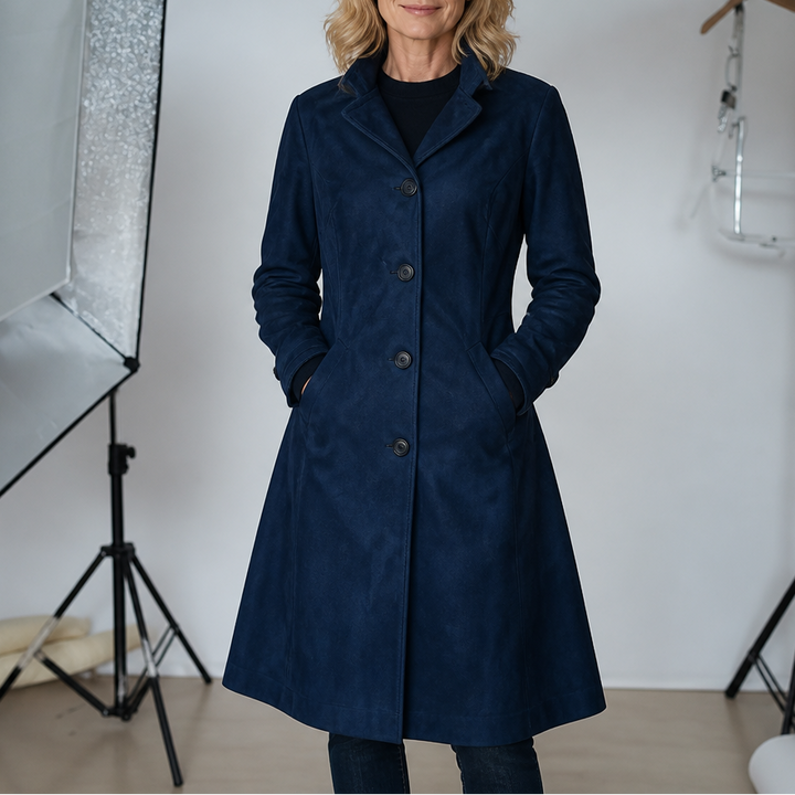 Draperie Suede Trench That Moves With You, Not Around You - Elena Harper