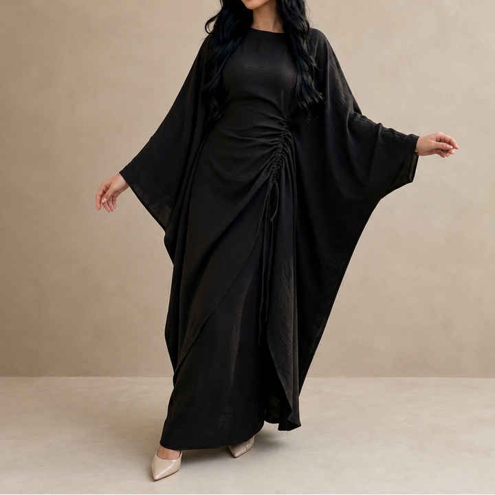Cinchara Ruched Waist Batwing Kaftan Two-Piece Set - Elena Harper
