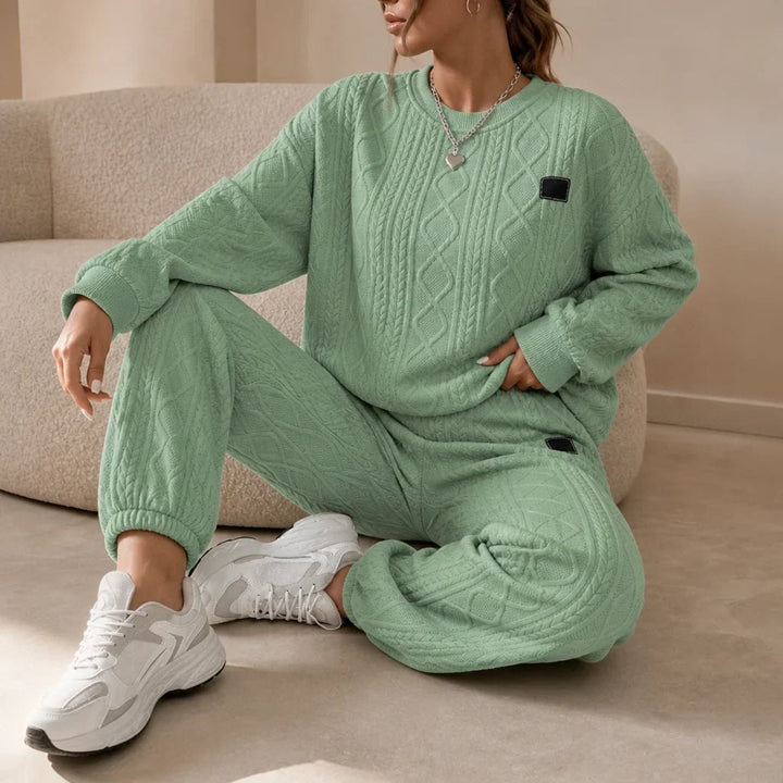 Cable & Co. Cable-Knit Sweater And Trouser Set - Elena Harper