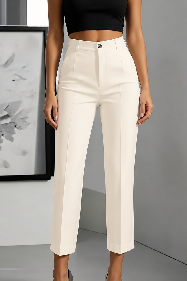 Deskshort High-Waisted Tailored Pants - Elena Harper