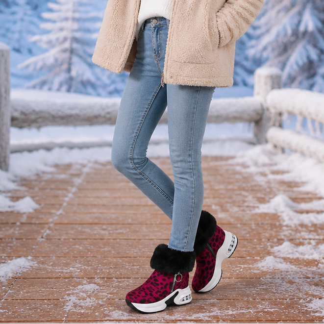 CozyLift Plush-Cuff Zip-Up Ankle Boots - Elena Harper