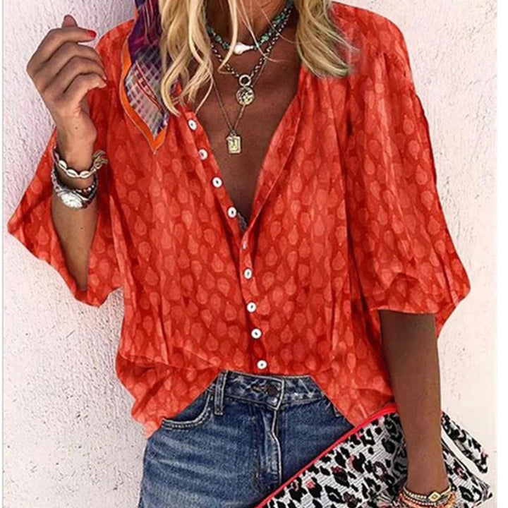 Poppy | Women Printed Button Down Casual Blouse