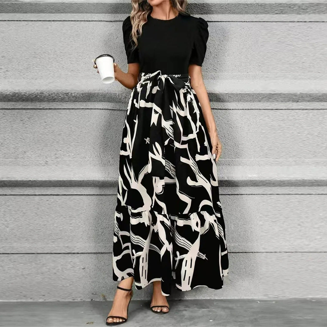 Women's Flowy Botanical Print Maxi Sundress