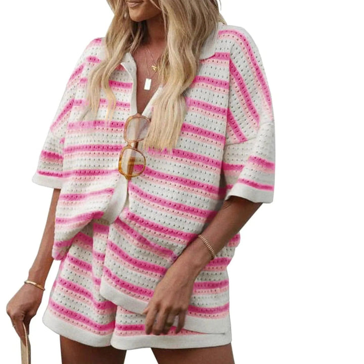 Ladies Set Knitted Soft and Breathable Ideal for Summer Outings, view 3 - Elena Harper