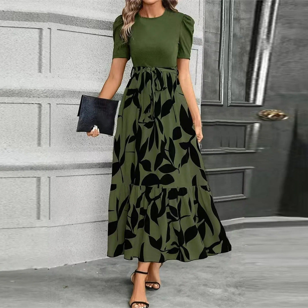 Women's Flowy Botanical Print Maxi Sundress