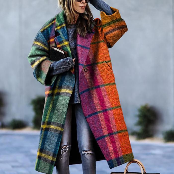 Autumn Women's Coat with Lapel, Fitted Cut, Button Closure