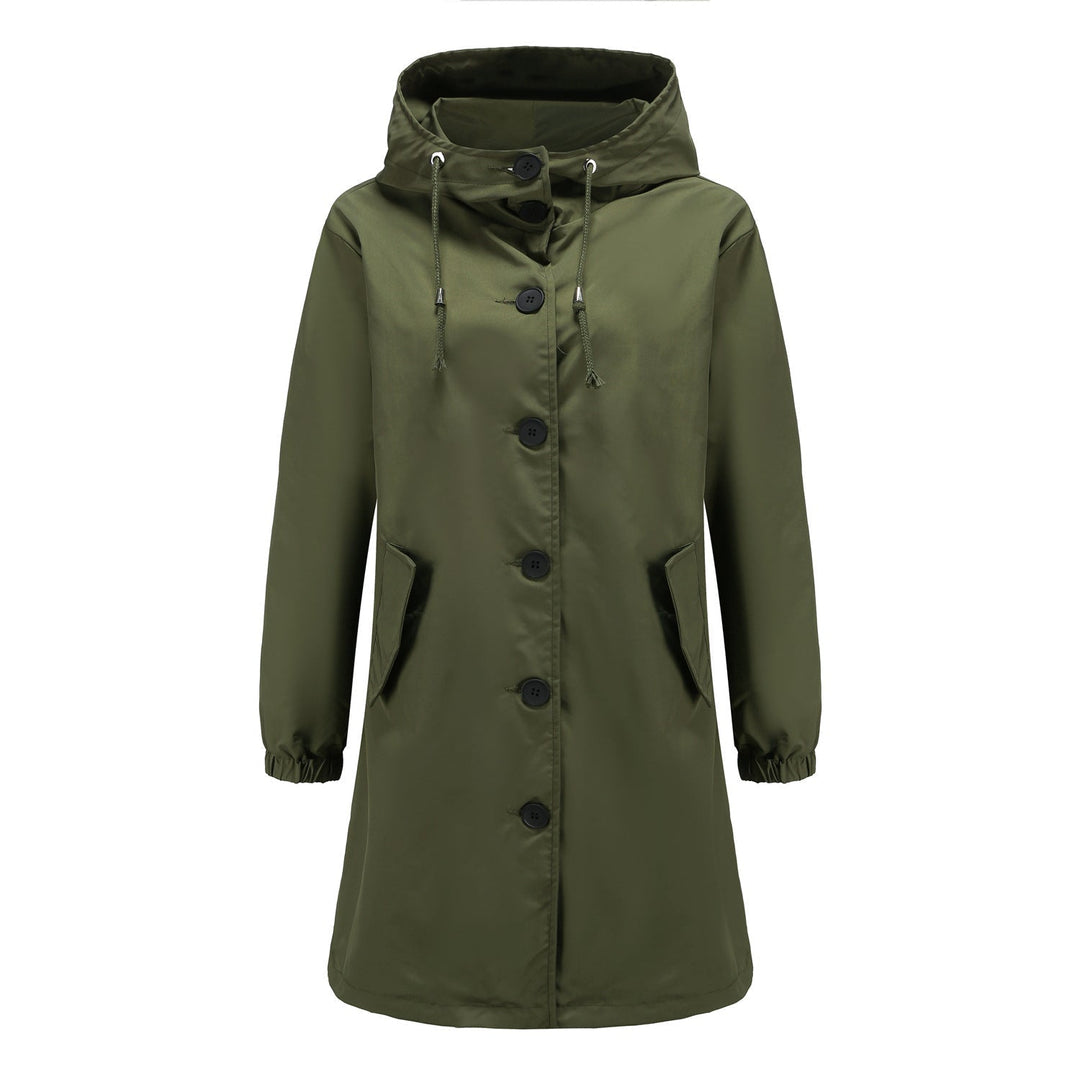 Long Coat for Women with Buttons and Hood