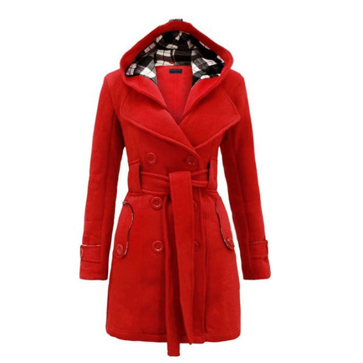 Luxurious Wool Hooded Coat for Women – Belted Winter Coat