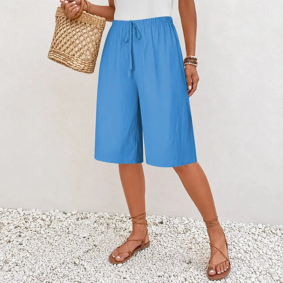 Calaya Wide Leg Drawstring Pants for Women, Lightweight Summer Pull On Bottoms - Elena Harper