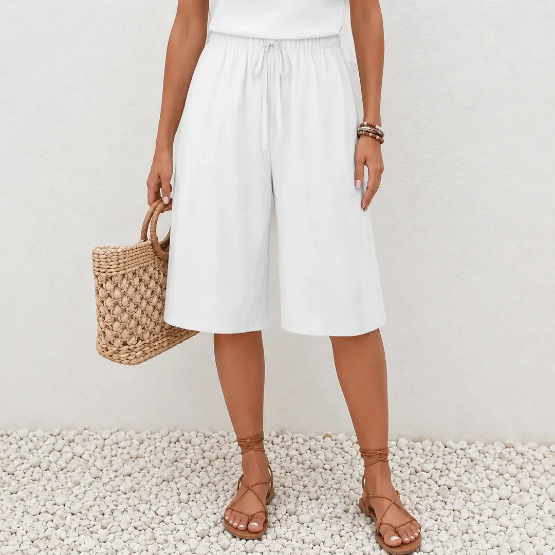 Calaya Wide Leg Drawstring Pants for Women, Lightweight Summer Pull On Bottoms - Elena Harper