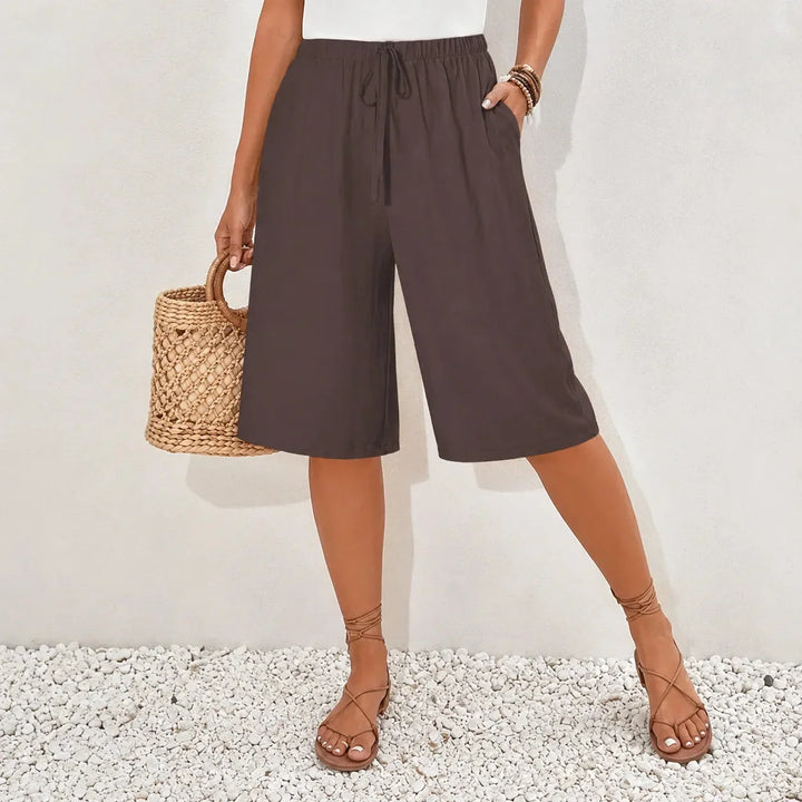 Calaya Wide Leg Drawstring Pants for Women, Lightweight Summer Pull On Bottoms - Elena Harper