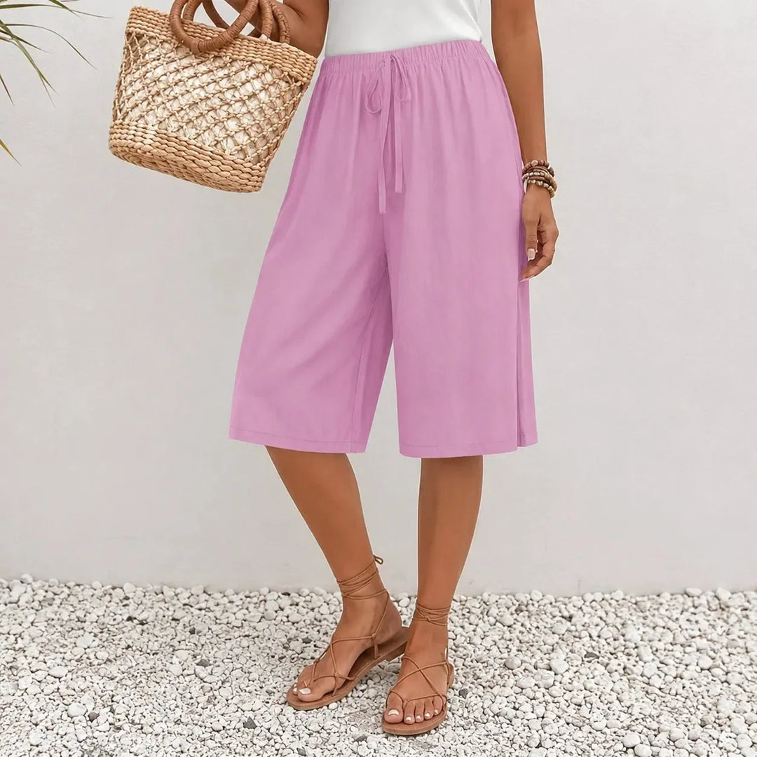Calaya Wide Leg Drawstring Pants for Women, Lightweight Summer Pull On Bottoms - Elena Harper