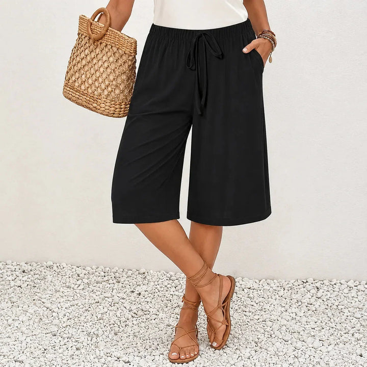 Calaya Wide Leg Drawstring Pants for Women, Lightweight Summer Pull On Bottoms - Elena Harper