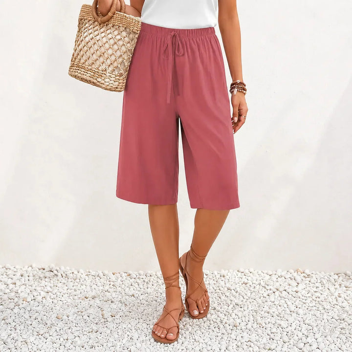 Calaya Wide Leg Drawstring Pants for Women, Lightweight Summer Pull On Bottoms - Elena Harper