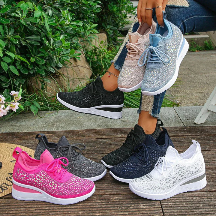 Rina | Breathable Sneakers Embellished with Rhinestones