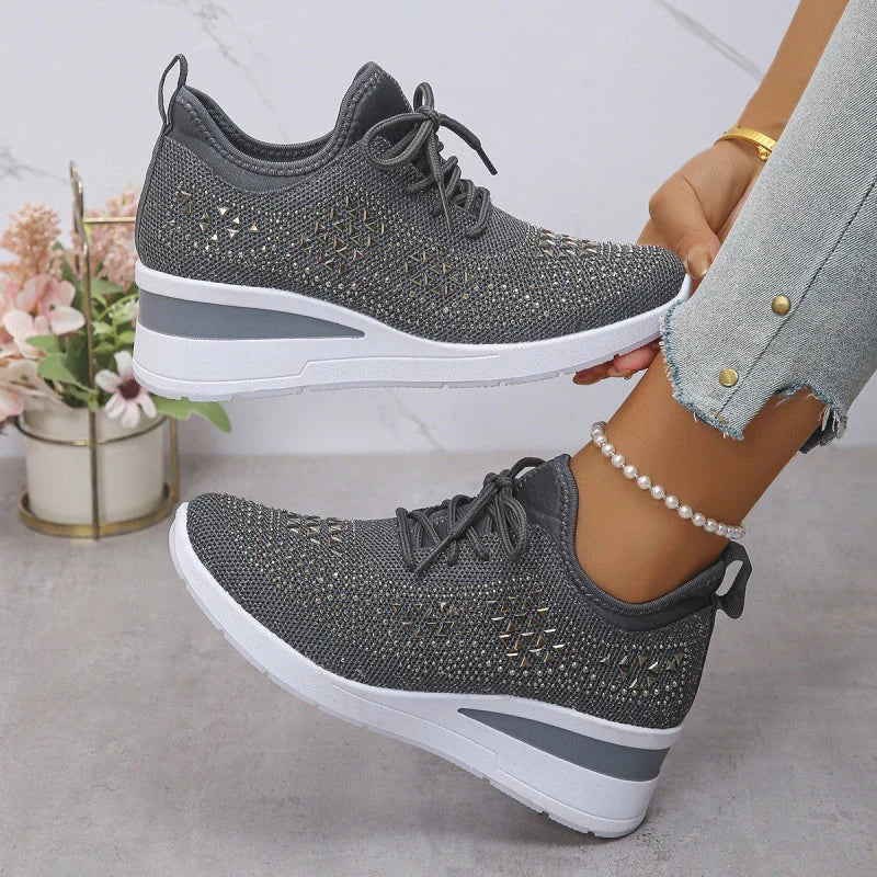 Rina | Breathable Sneakers Embellished with Rhinestones