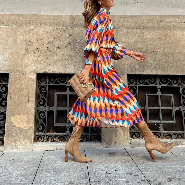 Ivanya - Geometric Print Dress