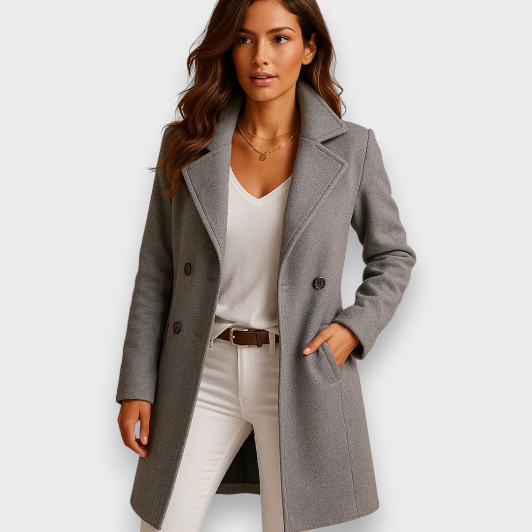 Long Wool-Blend Coat for Women - Elena Harper