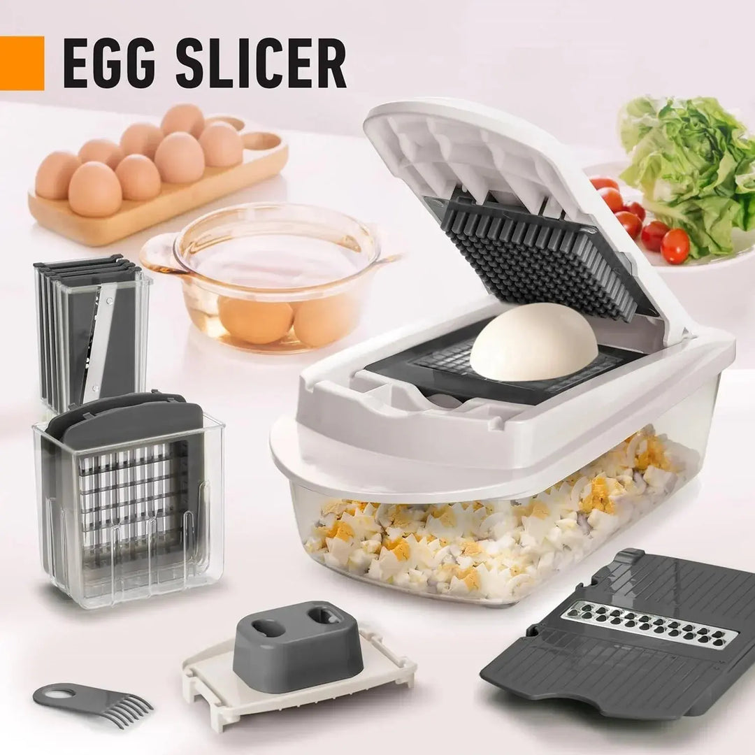 Vegetable Slicer Dicing, Slicing and Grating Catch Container & Safety Holder, view 3 - Elena Harper