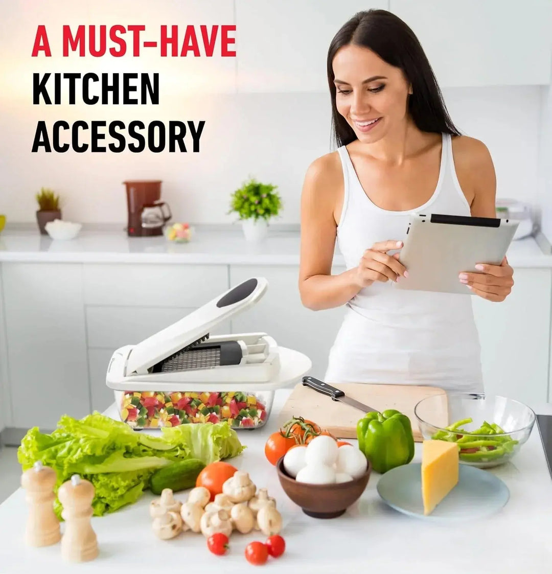 Vegetable Slicer Dicing, Slicing and Grating Catch Container & Safety Holder, view 5 - Elena Harper