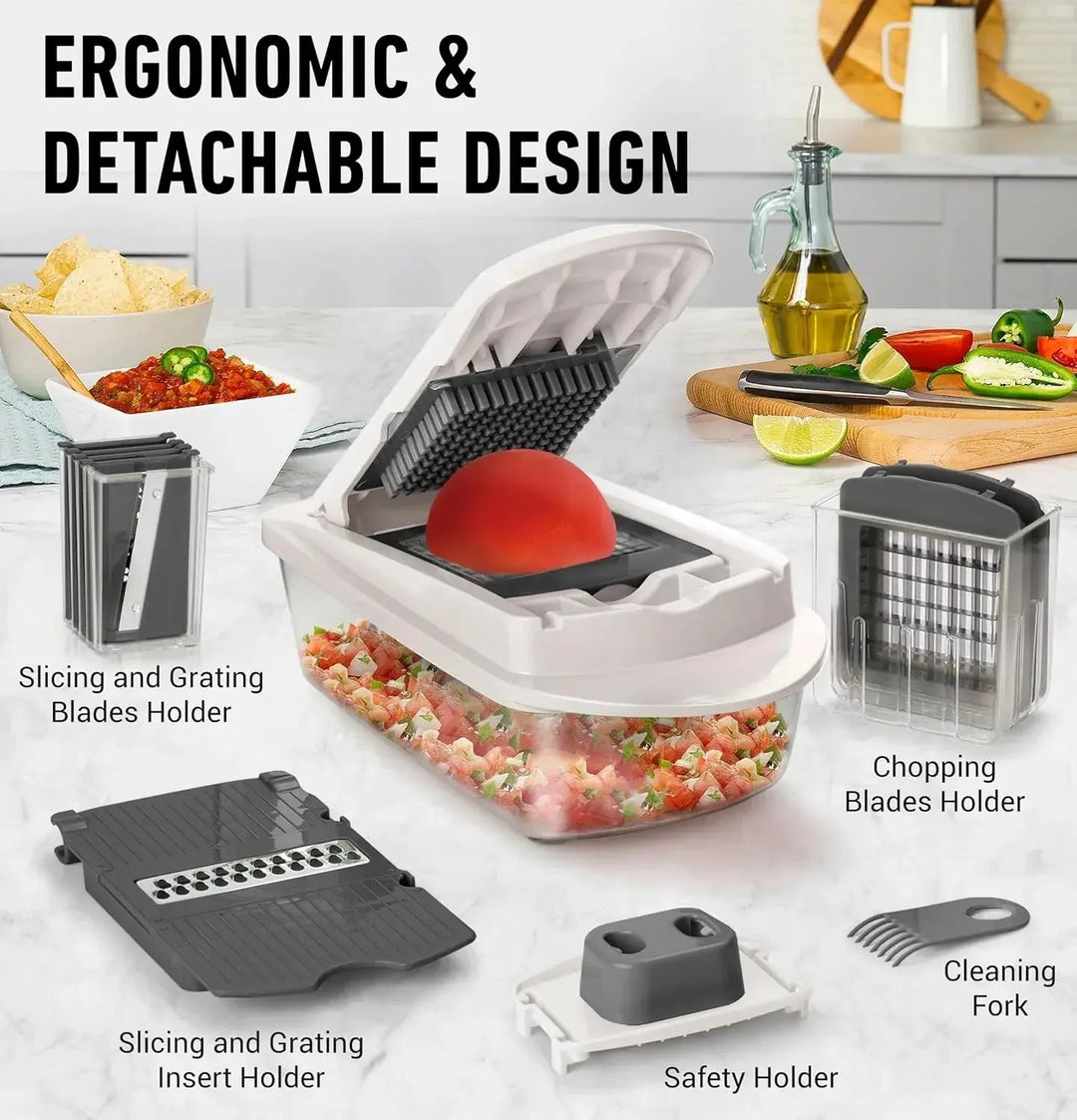 Vegetable Slicer Dicing, Slicing and Grating Catch Container & Safety Holder, view 7 - Elena Harper