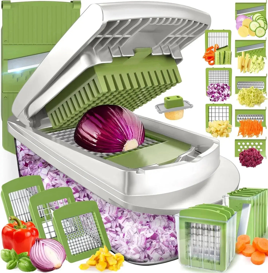 Vegetable Slicer Dicing, Slicing and Grating Catch Container & Safety Holder, view 8 - Elena Harper