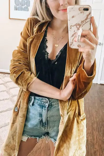 Women's Velvet Duster Coat Valentina, view 10 - Elena Harper