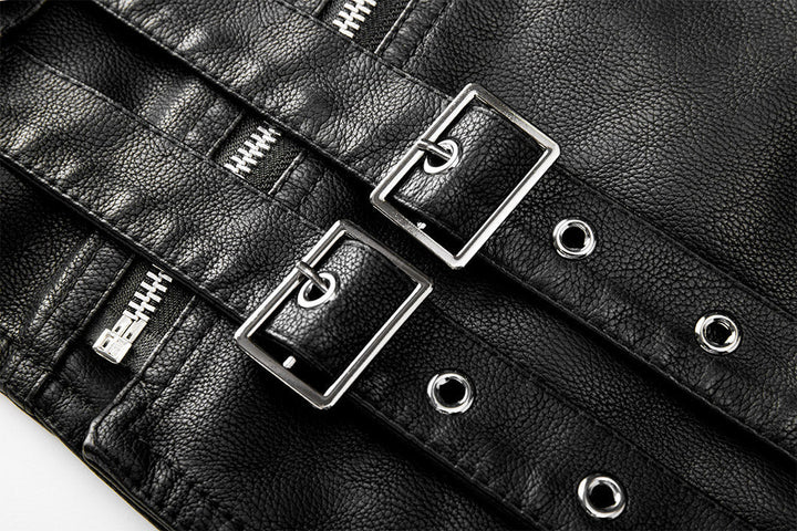 Men's Zip Leather Jacket with Inner Lining