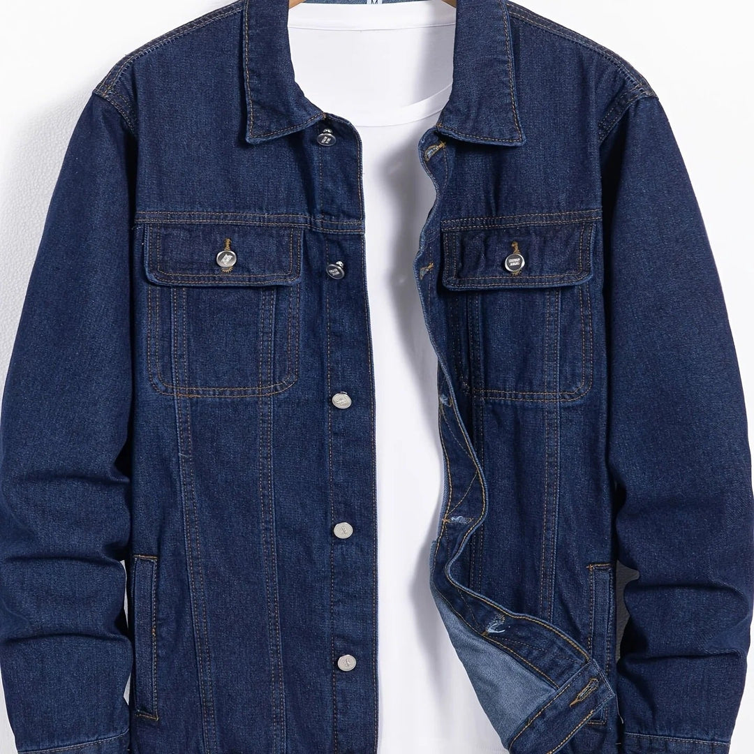 Men's Denim Jacket with Buttons