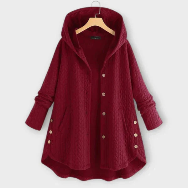 Women's Button-Up Hooded Jacket, Lined and Warm for Winter