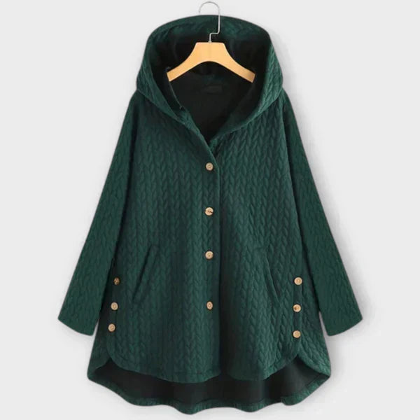 Women's Button-Up Hooded Jacket, Lined and Warm for Winter